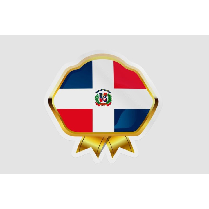 Dominican Flag Badge Style 8 - DecalsHouse