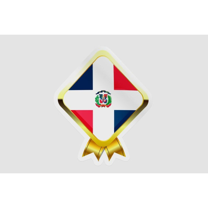 Dominican Flag Badge - DecalsHouse