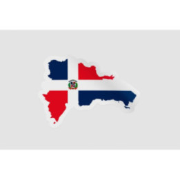 Dominican Map Flag Style 2 - DecalsHouse