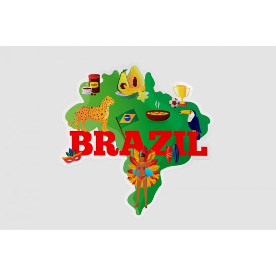 Brasil Cultural Symbols Map...
