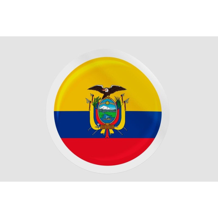 Ecuador Flag Badge Style 15 - DecalsHouse
