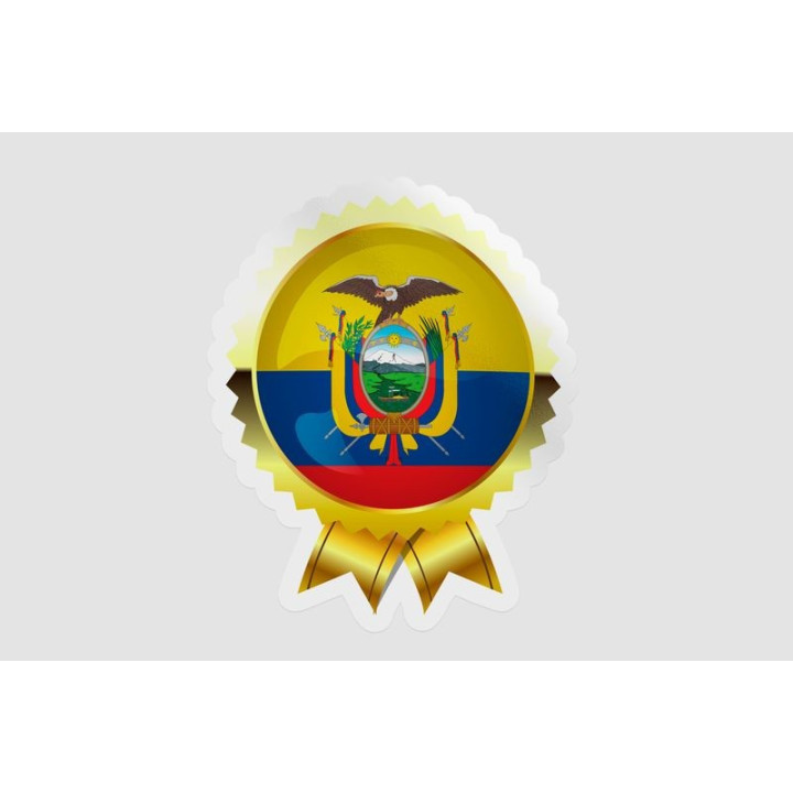 Ecuador Flag Badge Style 6 - DecalsHouse