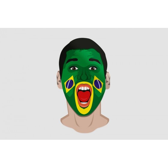Brazil Fan Face Sticker