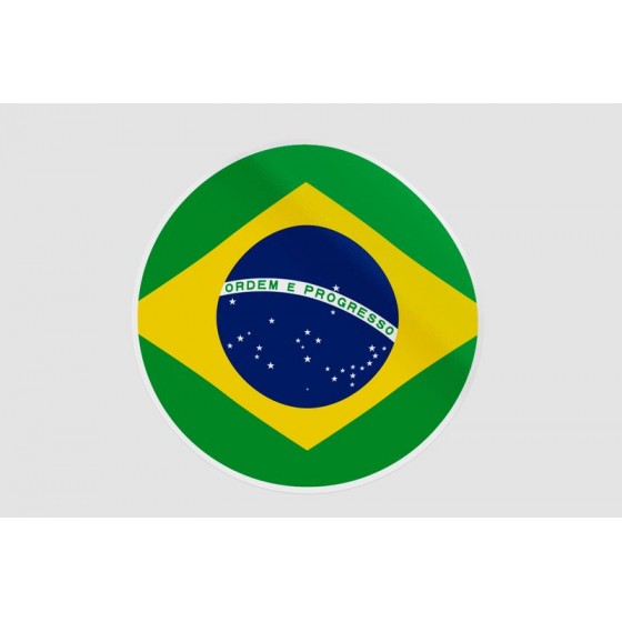 Brazil Flag Ball Sticker
