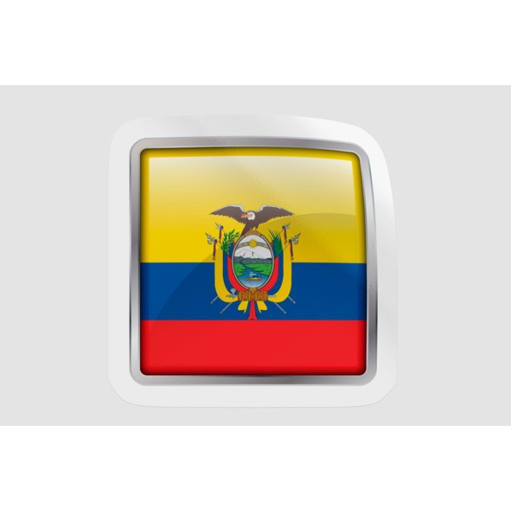 Ecuador Flag Bevel Style 3 - DecalsHouse