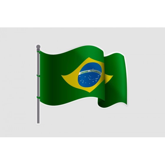 Brazil Flag Dh Style 2 Sticker