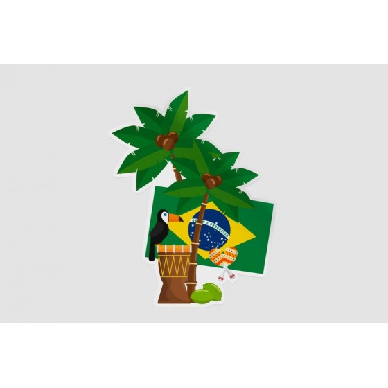 Brazil Flag Dh Style 3 Sticker