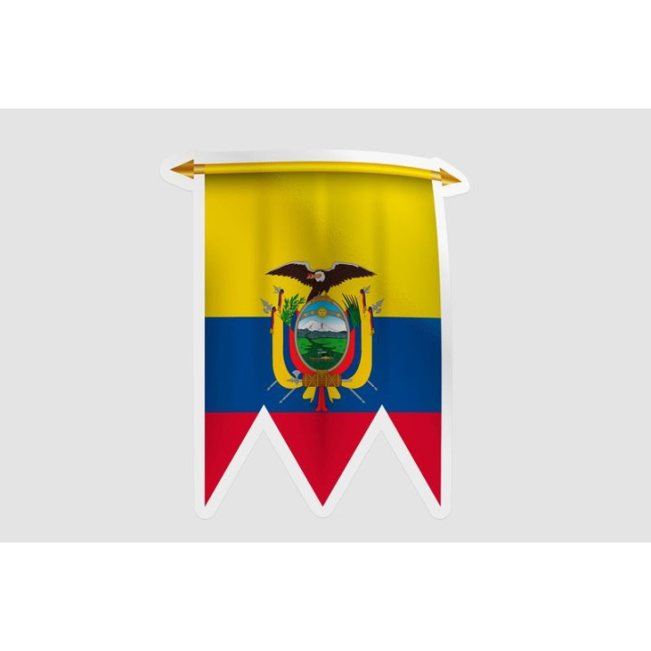 Ecuador Flag Pennant Style 10 - DecalsHouse