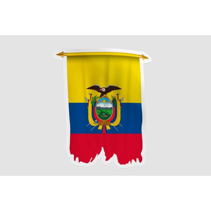 Ecuador Flag Pennant Style 3 - DecalsHouse