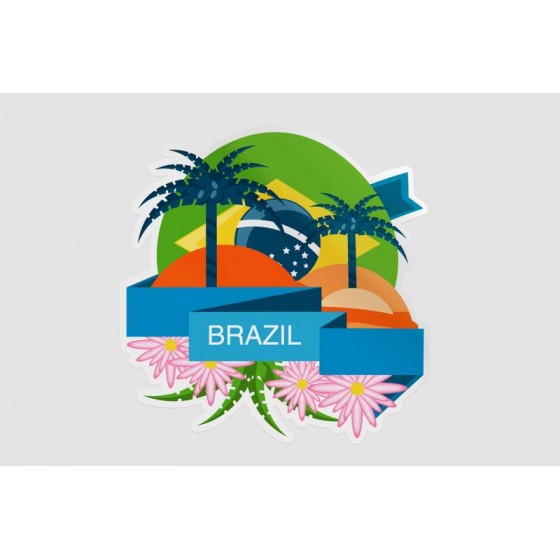 Brazil Flag Dh Style 7 Sticker