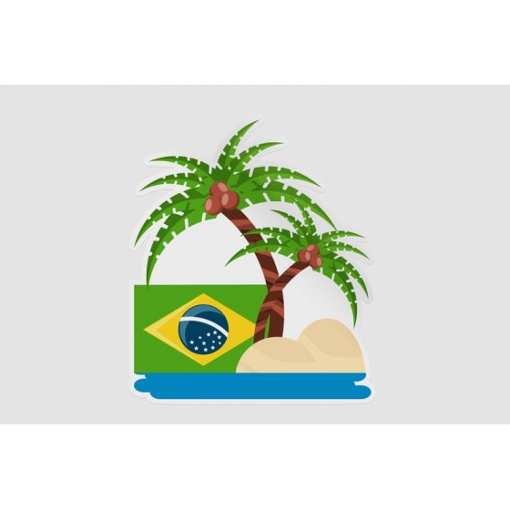 Brazil Flag Dh Style 8 Sticker