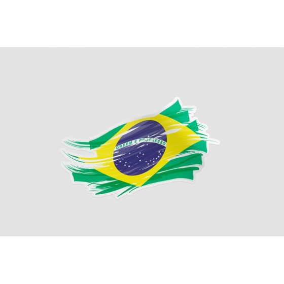Brazil Flag Style 11 Sticker