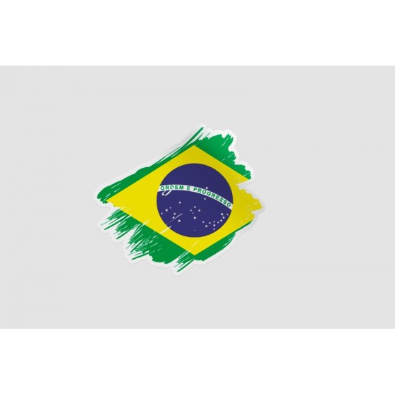 Brazil Flag Style 12 Sticker