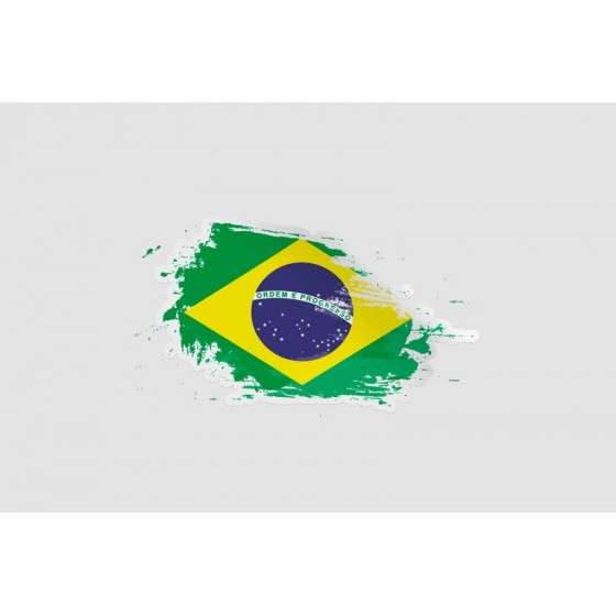 Brazil Flag Style 13 Sticker