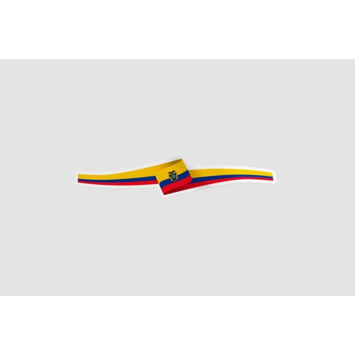 Ecuador Flag Ribbon Style 3 - DecalsHouse