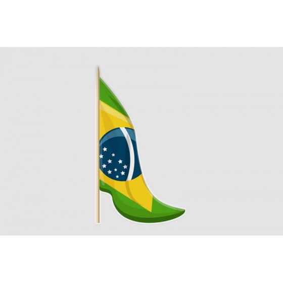Brazil Flag Style 19 Sticker
