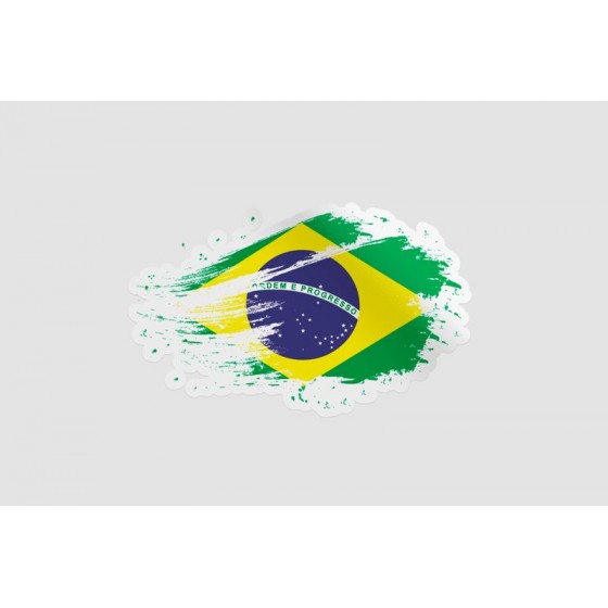 Brazil Flag Style 2 Sticker