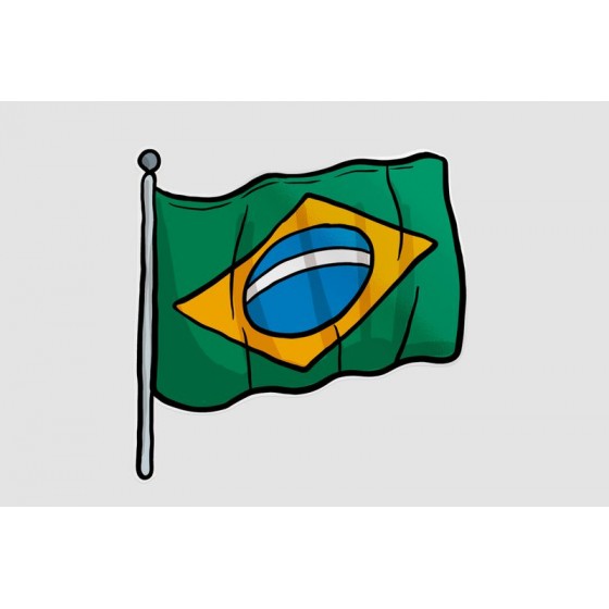 Brazil Flag Style 28 Sticker