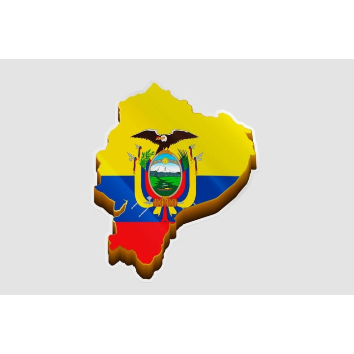 Ecuador Map Flag Style 2 - DecalsHouse