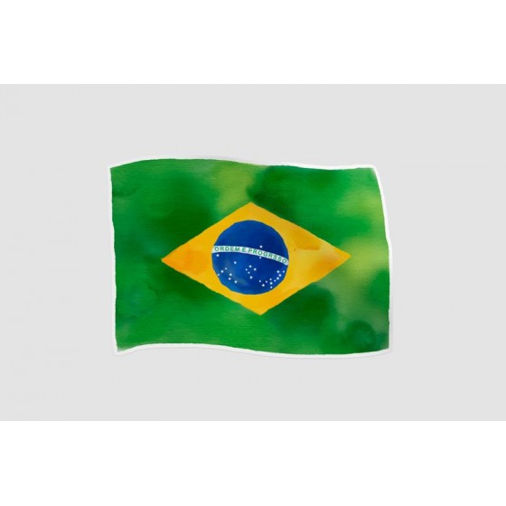 Brazil Flag Style 4 Sticker