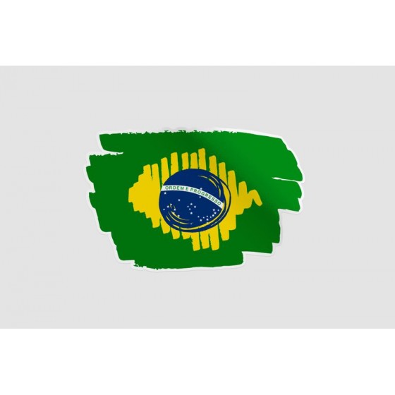 Brazil Flag Style 5 Sticker