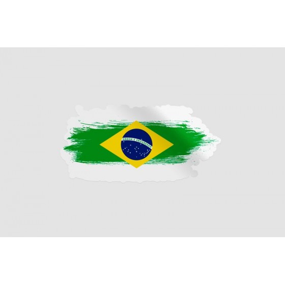 Brazil Flag Style 9 Sticker