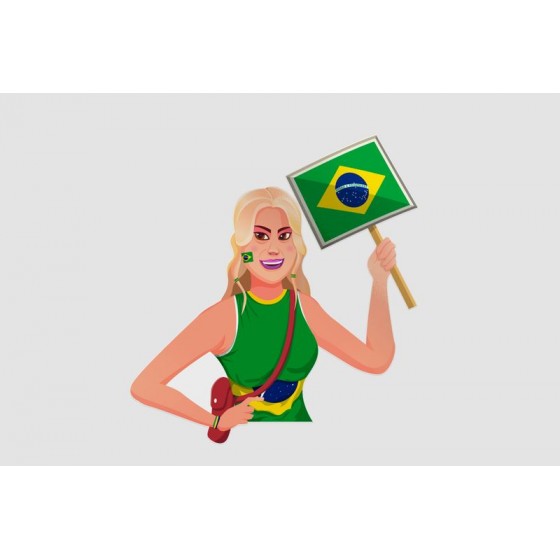 Brazil Football Fan Sticker