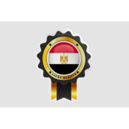 Egypt Flag Label Badge Style 4 - DecalsHouse