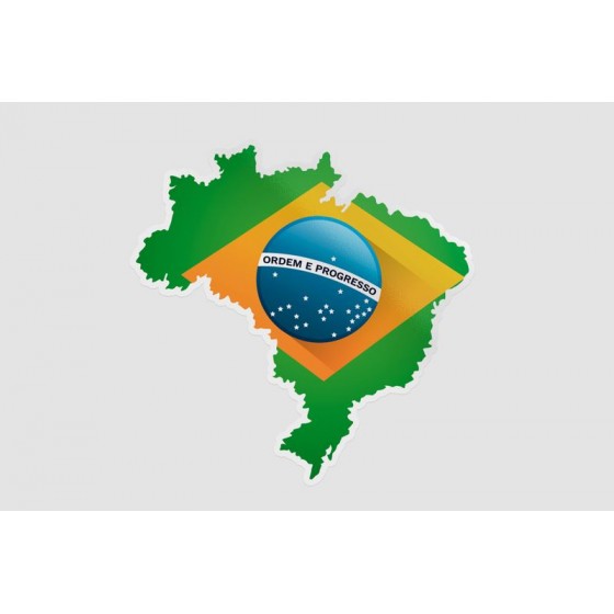 Brazil Map Dh Style 11 Sticker