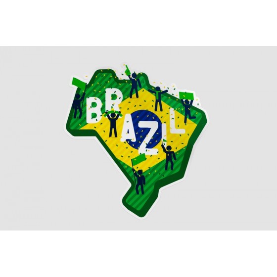 Brazil Map Dh Style 2 Sticker
