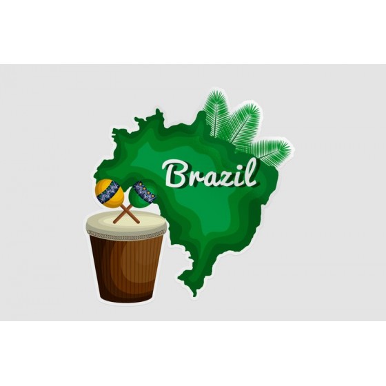 Brazil Map Dh Style 6 Sticker