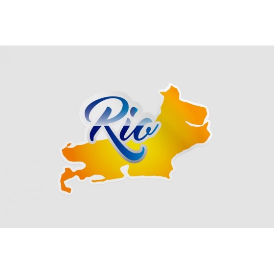 Brazil Map Rio Sticker