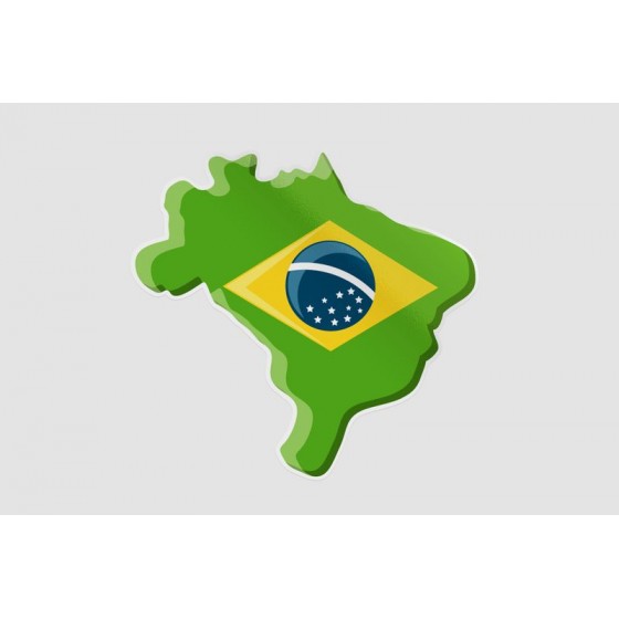 Brazil Map Style 12 Sticker