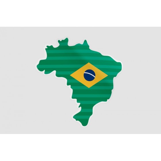 Brazil Map Style 13 Sticker