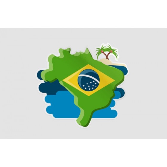 Brazil Map Style 16 Sticker
