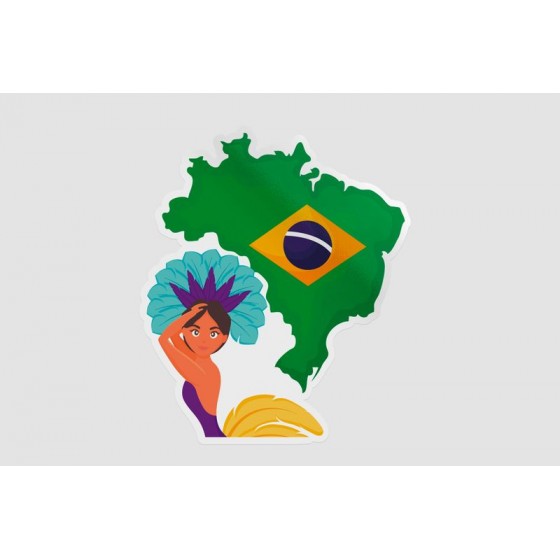 Brazil Map Style 18 Sticker