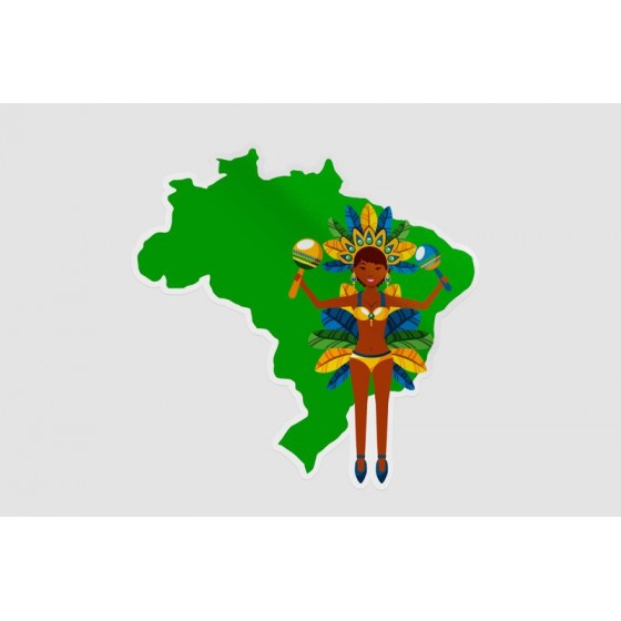 Brazil Map Style 22 Sticker