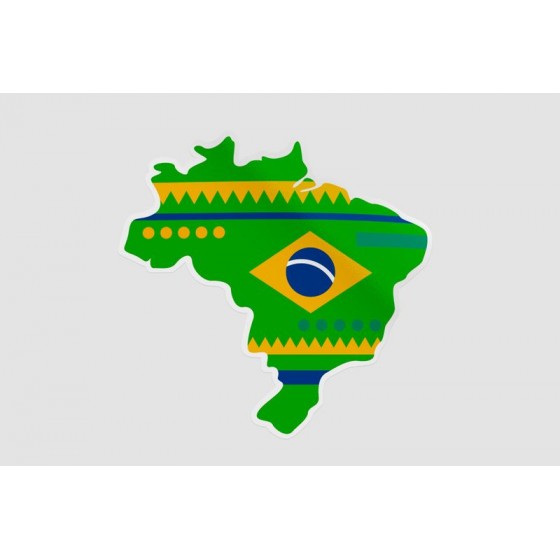 Brazil Map Style 6 Sticker