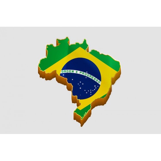 Brazil Map Style 9 Sticker