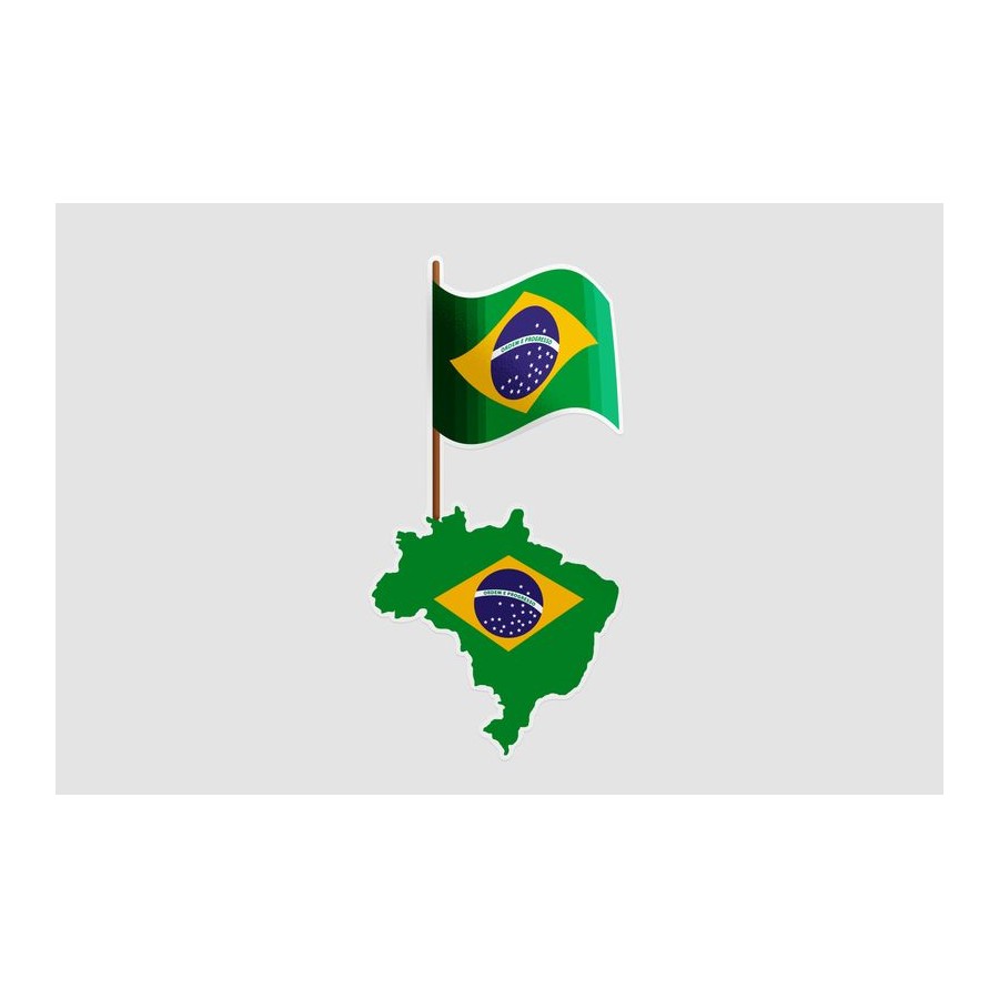 Brazil Map With Flag Dh Sticker Decalshouse