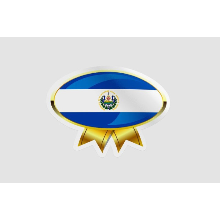 El Salvador Flag Badge Style 2 - DecalsHouse
