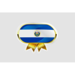El Salvador Flag Badge Style 5 - DecalsHouse