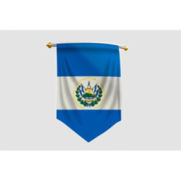 El Salvador Flag Pennant Style 12 - DecalsHouse