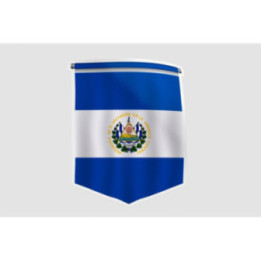 El Salvador Flag Pennant Style 2 - DecalsHouse