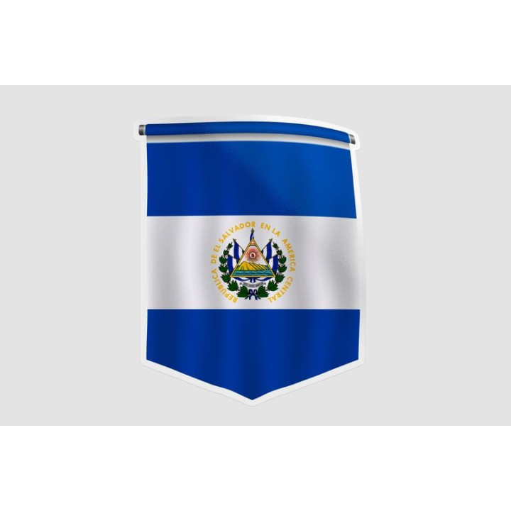 El Salvador Flag Pennant Style 2 - DecalsHouse