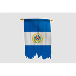 El Salvador Flag Pennant Style 4 - DecalsHouse