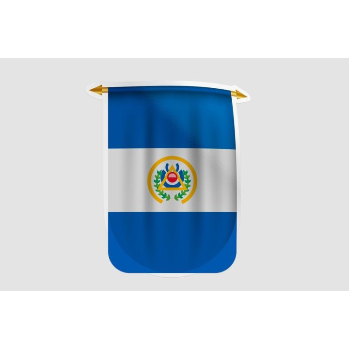 El Salvador Flag Pennant Style 6 - DecalsHouse