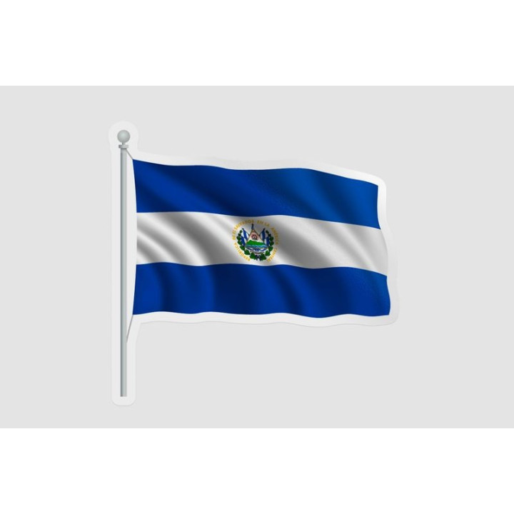El Salvador Flag Pole - DecalsHouse