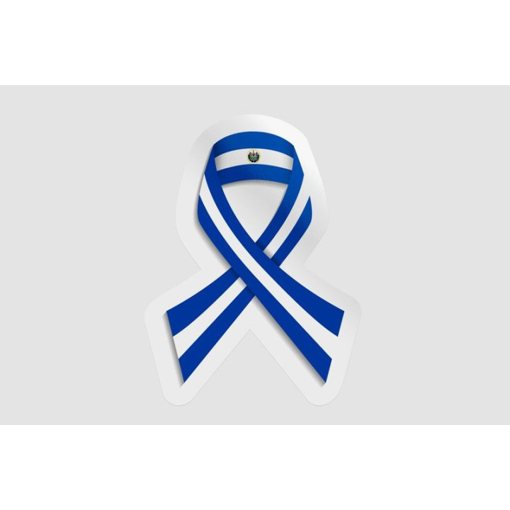 El Salvador Flag Ribbon Style 2 - DecalsHouse