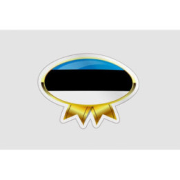 Estonia Flag Badge Style 2 - DecalsHouse